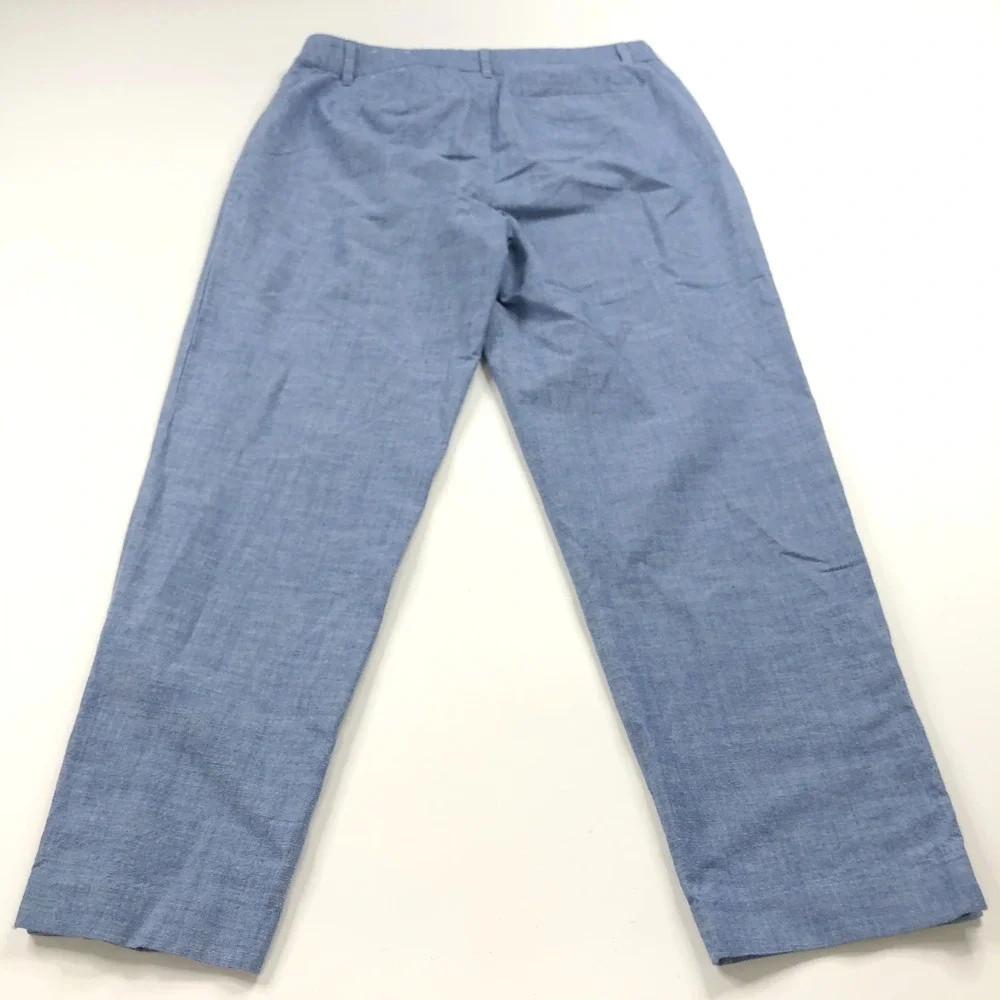 Talbots Perfect Crop 6 (Fit 31W 25L) Cotton Mid Rise Pants Blue